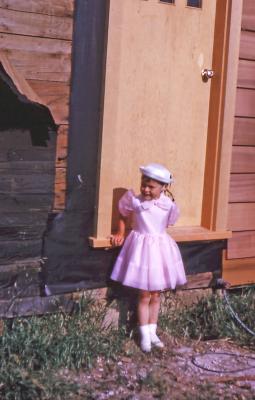 Lorraine at farm; Diana, Sask., 1965