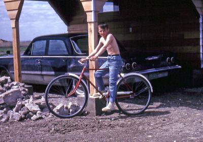 Mike at farm; Diana, Sask., 1968
