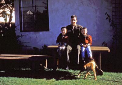 Greg, Paul, Steve, and Prince at Bob and Gladys'; Inglewood, Calif., 1952 - BACKWARDS