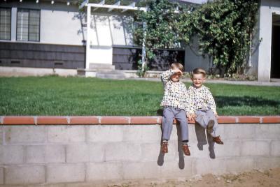 Steve and Greg at Bob and Gladys'; Inglewood, Calif., 1951