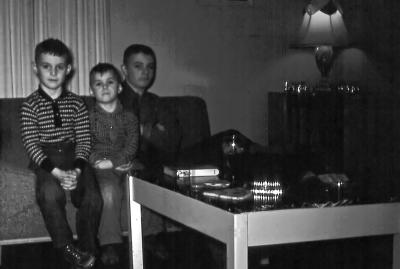 Mike, Chris, and Steve on farm; Diana, Sask., 1960