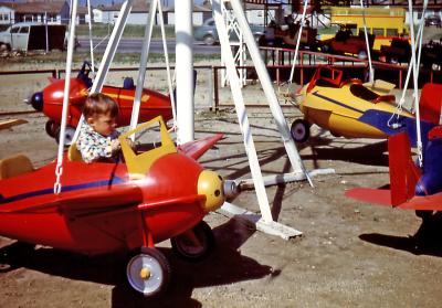 Steve at amusement park; Inglewood, Calif., 1951