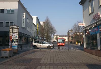 View up the street