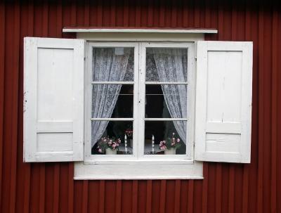 Window of a Swedish wood house