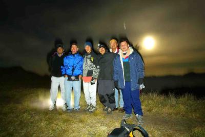peak group shot by the moon setting