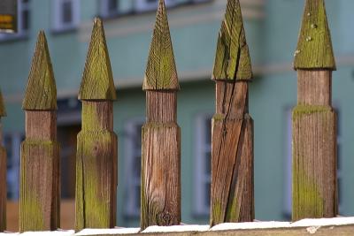 The wooden fence