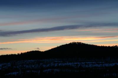 Sun set in the Swedish mountains