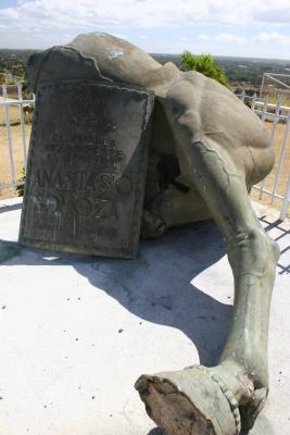 remnants of Somoza's statue
