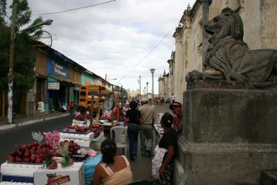 markets around Leon's cathedral