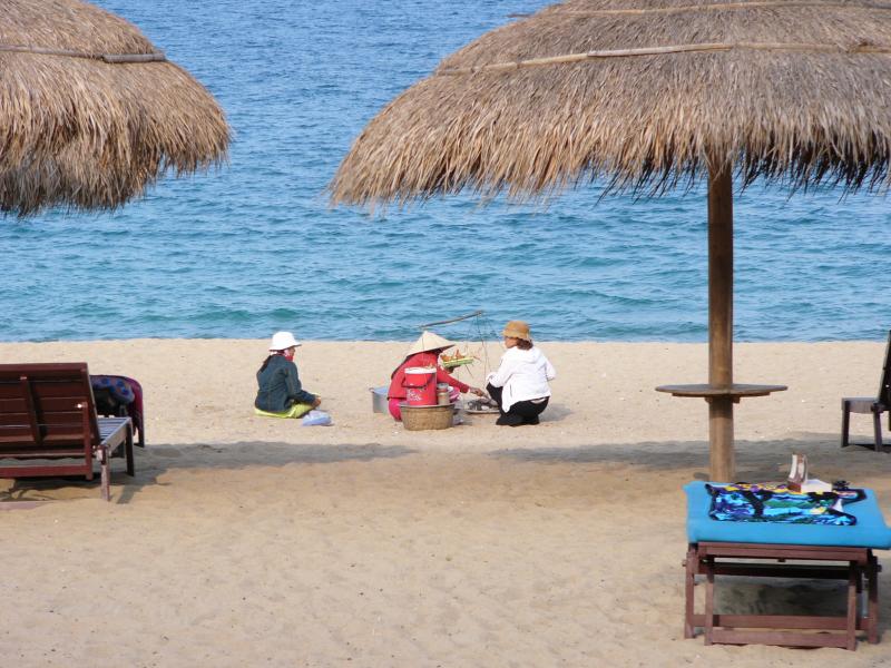 Pineapple seller on the beach