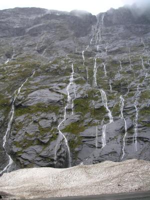 Rain means waterfalls in Fiordland