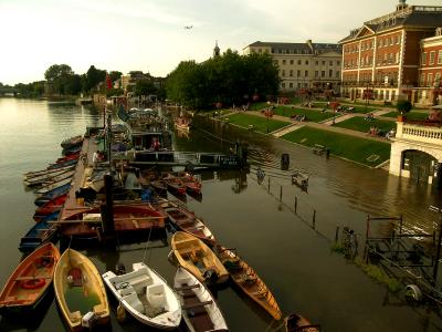 Richmond Bridge, London. High tide.