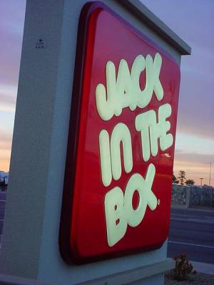 Jack in the Box at sunset