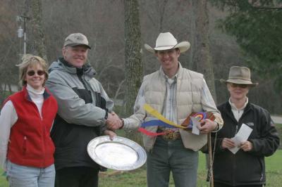 David Henry with Judge Alasdair MacRae and hosts Marianna and Nancy Schreeder