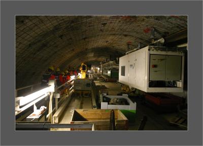 On top of the TBM (drilling machine).