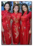 Red Cheongsams - Boat Quay