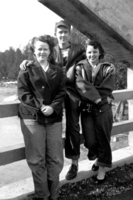 On bridge with my aunt Gwen