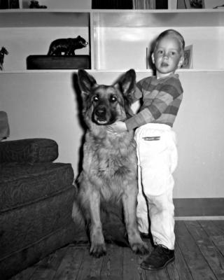 Posing with my personal protection dog.