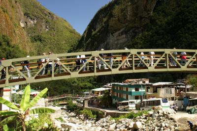 Bridge leading to our bus up to Machu Picchu