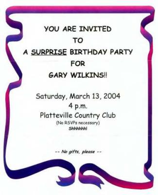 Invitation to the party I thought I was attending