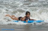 Learning to surf at Anyer in west Java -August 2004