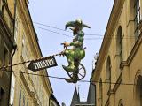 Jester on tightrope