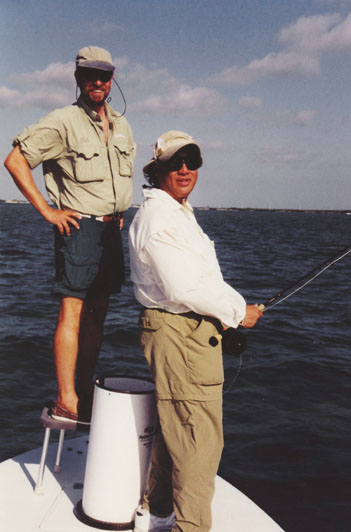 Ricky fishing with a top Florida Keys guide, Capt Allan Finkelman