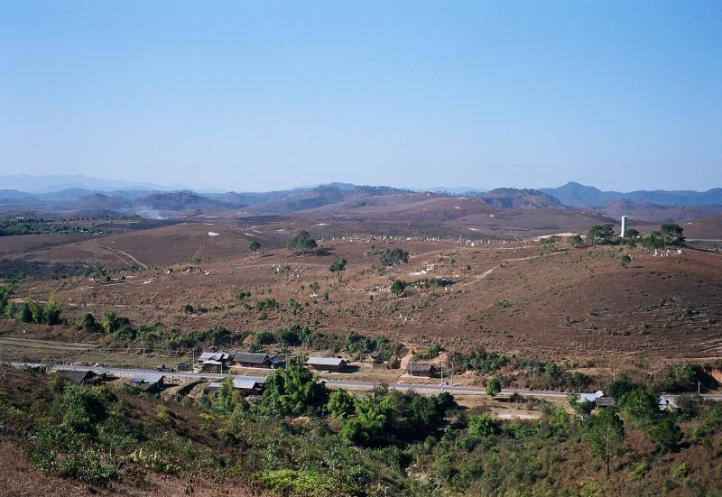 Note The Bomb Craters, (the most heavily bombed country in the world!!)