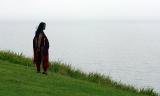 Indian girl at cliff