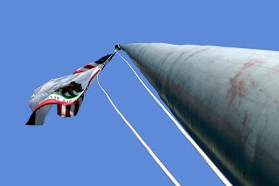 Flagpole on a windy day