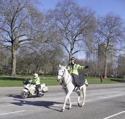 Policing old & new Hyde Park London.