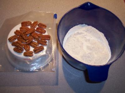 Setting out the ingredients for a new cake recipe.