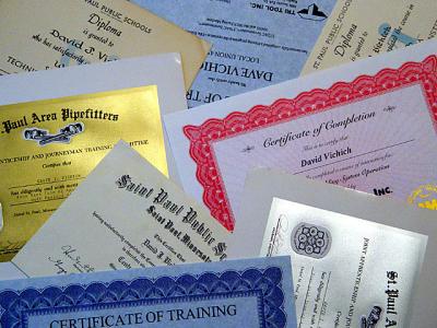 Diplomas and Certificatesby dave v