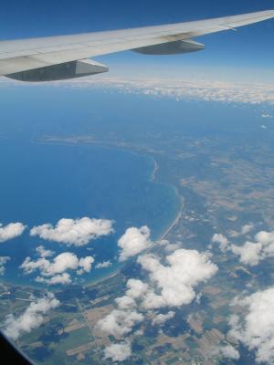 Aerial of Long Island north shore