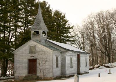 Abandoned church at Pine cemetery near Locust, PA