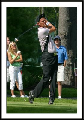 Jesper Parnevik teeing off on the 6th hole during his practice round.