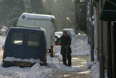 Clearing the snow, Ballater
