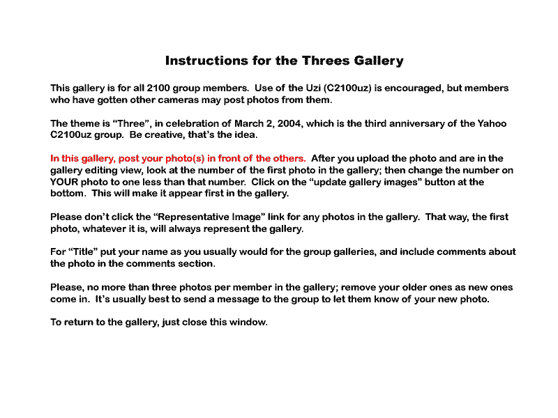 Threes Gallery instructions