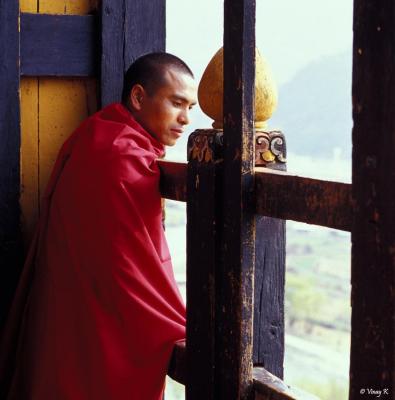 Monk at Paro Dzong