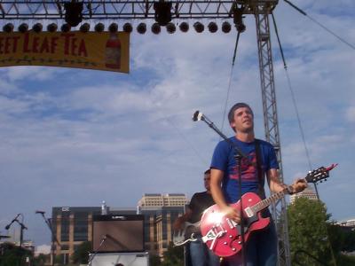 A band called Wide Awake, Keep Austin Weird 5k Run, 8/27/04.
I have a DeArmond guitar, just don't see them on stage much.