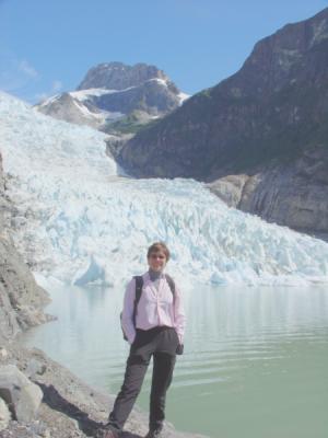 Randi in front of the Serrano Glacier