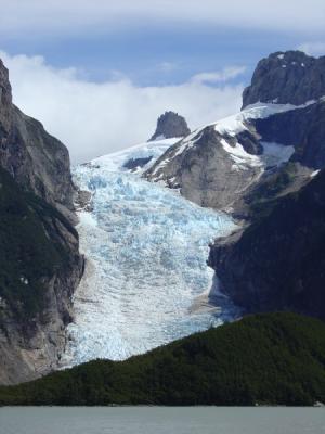 Looking back at the Serrano Glacier