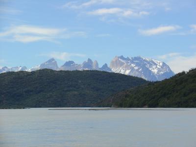 Early sitings of the famous Torres of Torres Del Paine National Park