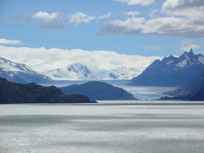 The first sighting of the Grey Glacier -- Day 2 will be the close-up