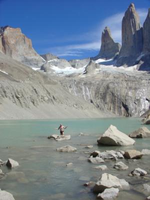 In the glacial lake ...