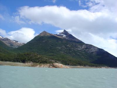 crossing an ice-blocked arm of Lago Argentino