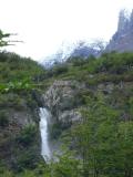 A waterfall on the way back from the Grey Glaciar