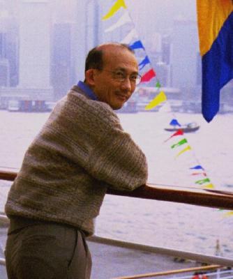 On a ferry in Hong Kong, January 1998