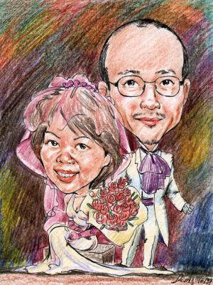 Sketch, gift from students in Hong Kong, 1999