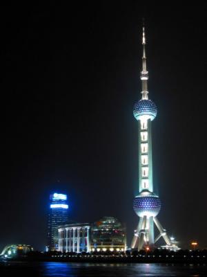 International Convention Center and Oriental Pearl TV Tower -- Night